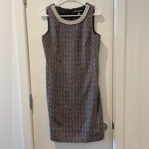 Size 4, Karl Lagerfeld tweed dress with pearl detail. Excellent condition.